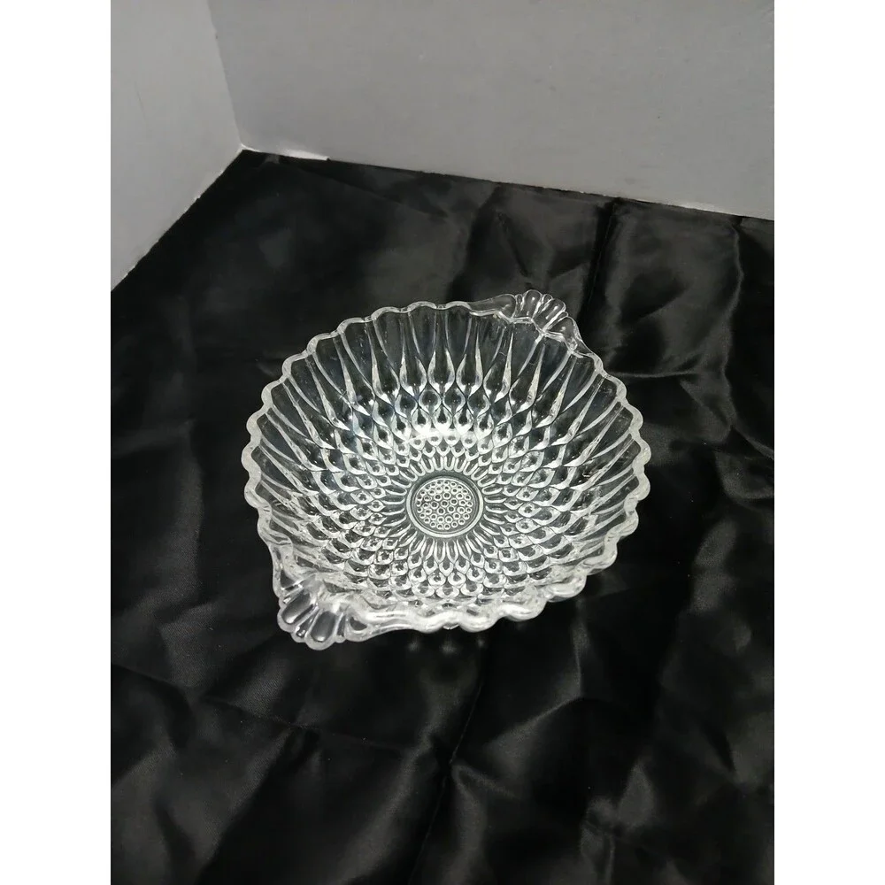 Vintage Clear Diamond Pressed Glass‎ Oval Relish Candy Celery Dish